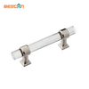 Kitchen Square Base Transparent Acrylic Door Pull Handle for Wholesale Hardware Furniture