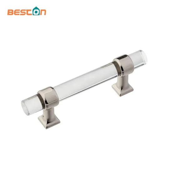 Kitchen Square Base Transparent Acrylic Door Pull Handle for Wholesale Hardware Furniture