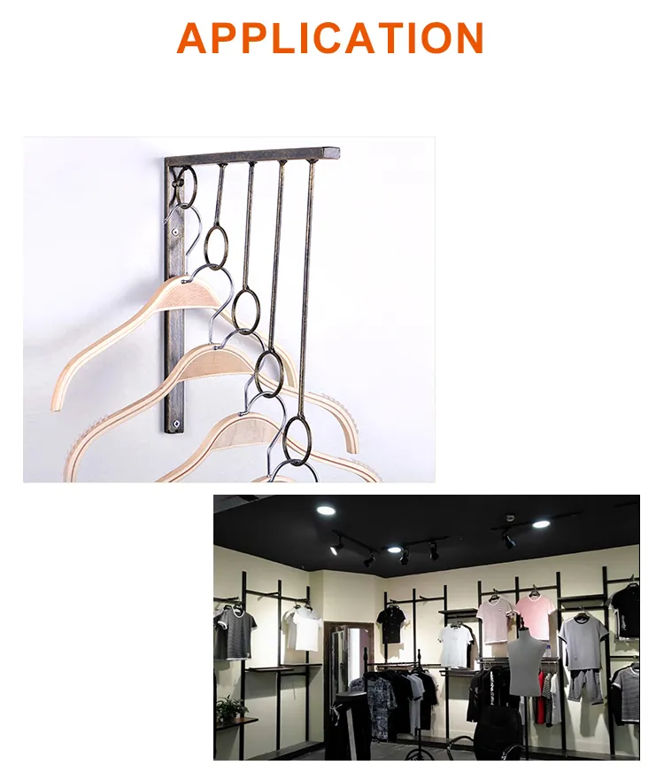 Heavy Duty Black Wall Hooks Store Display Wall Mounted Coat Rack