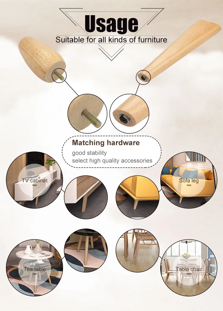 Factory Direct Wooden Legs for Sofa Wooden Sofa Legs