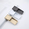 Concealed Cabinet Drawer Handle Zinc Invisible Leather Closet Door Pulls