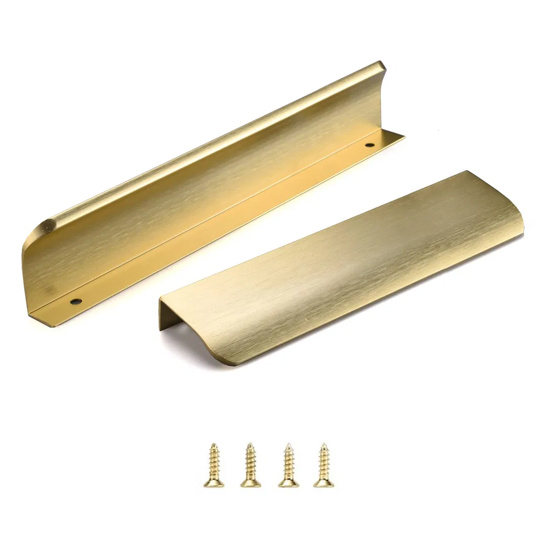 Aluminum Furniture Hardware Drawer Handles Hidden Finger Edge Pull for Kitchen Cabinet
