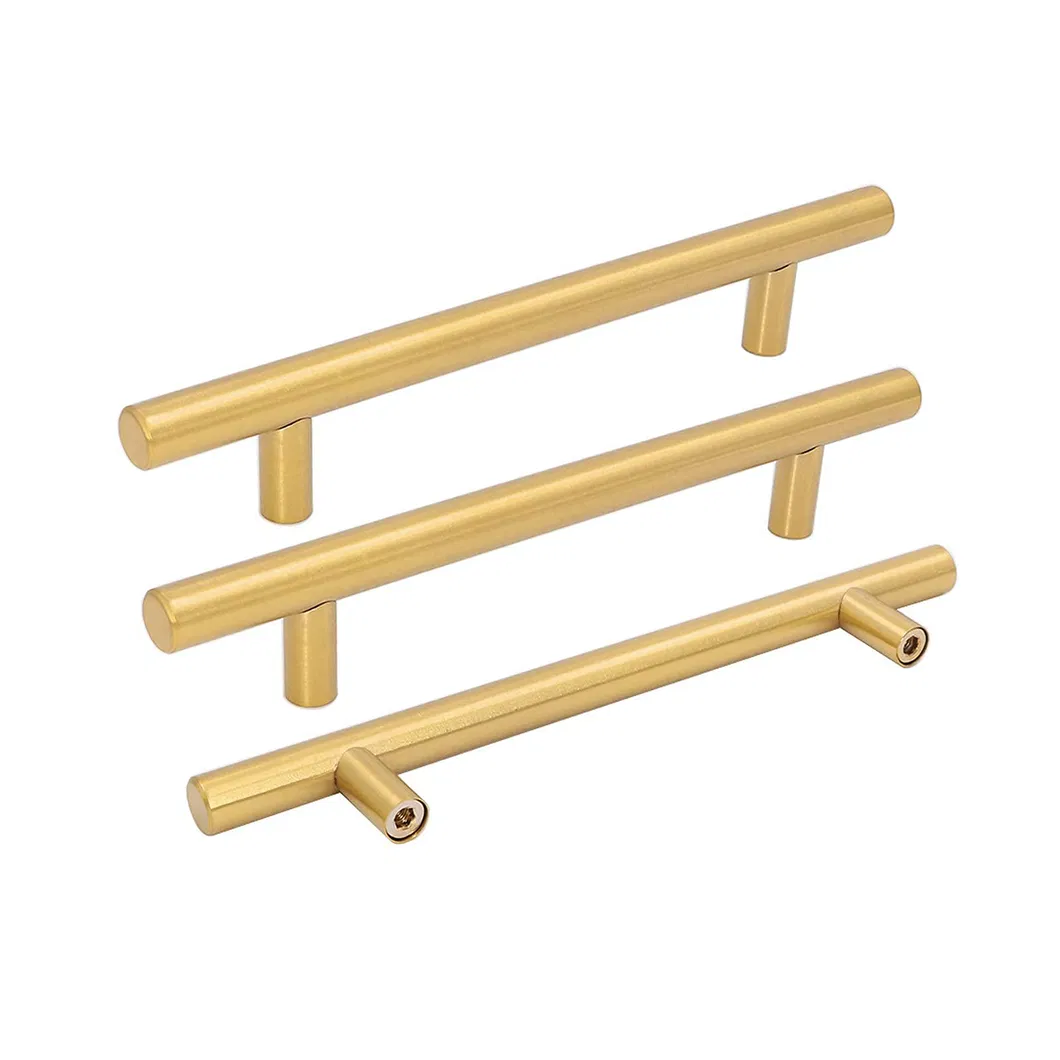 Stainless Steel Brass Gold Drawer Door T Bur Pull Handle