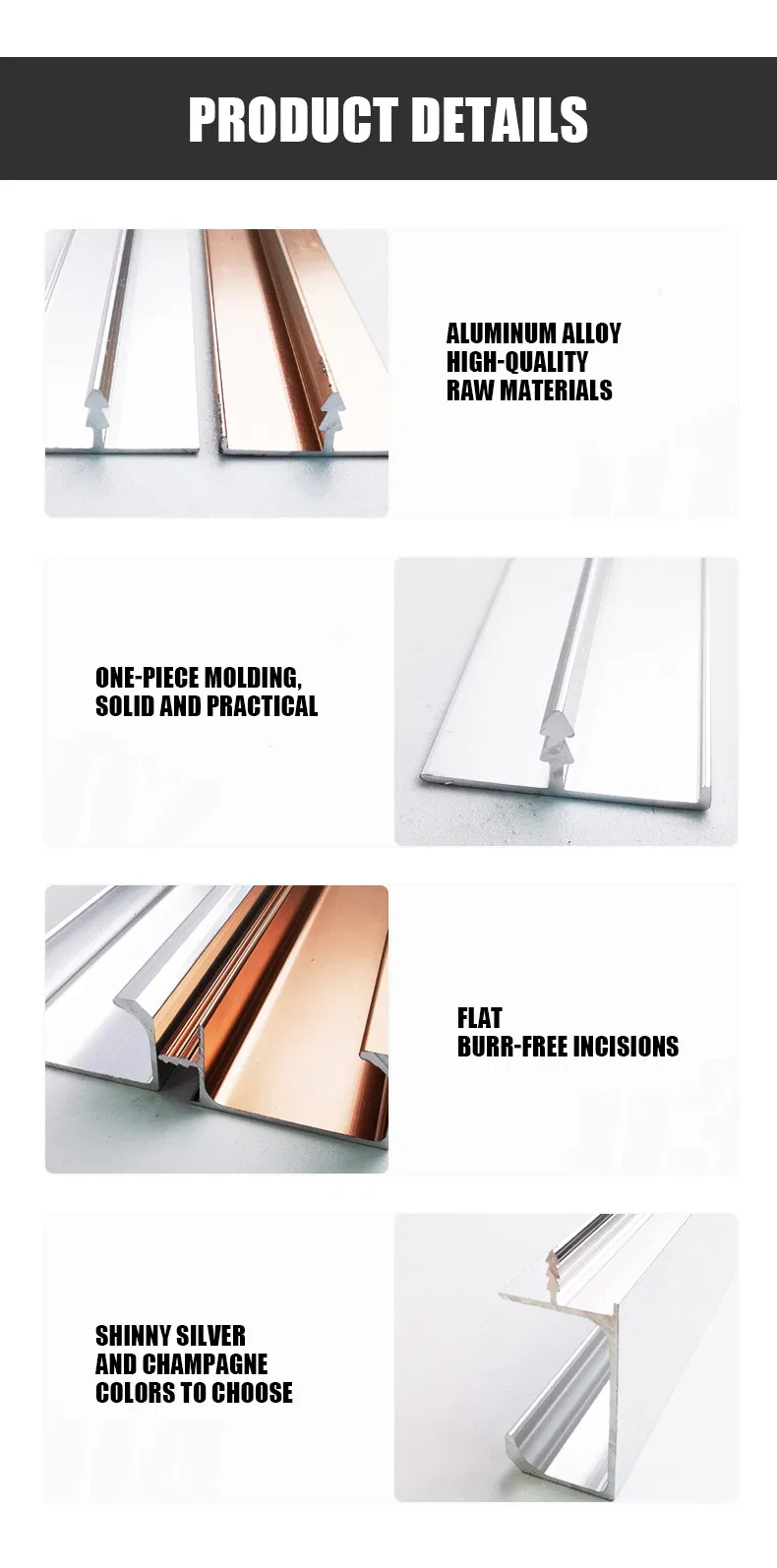 Aluminum G Profile Handle Invisible Kitchen Cupboard Cabinet Door Edge Pull Handles