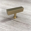Kitchen Hardware Cabinet Brass Gold T Bar Handle Knob with Base
