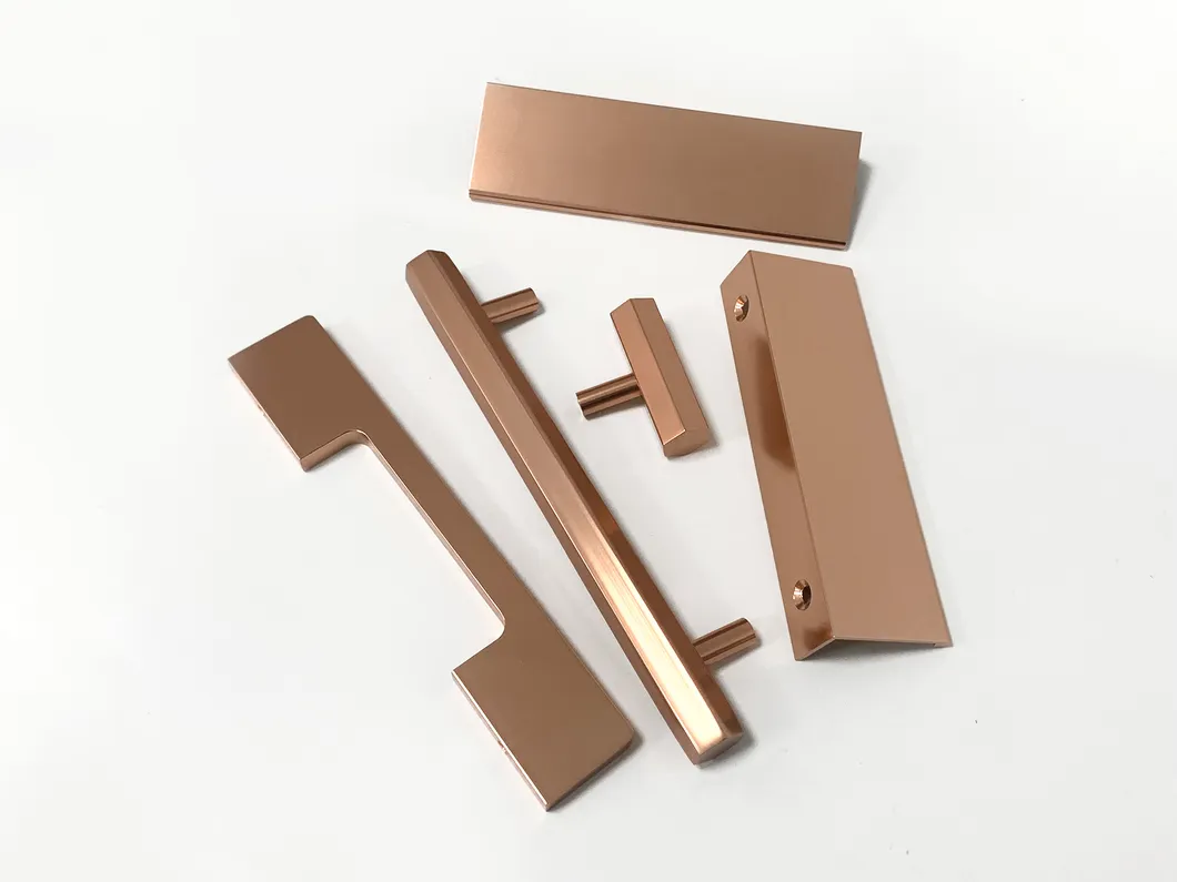 Furniture Hardware Cabinet Bathroom Handle Aluminum Rose Gold Kitchen Pull Handle