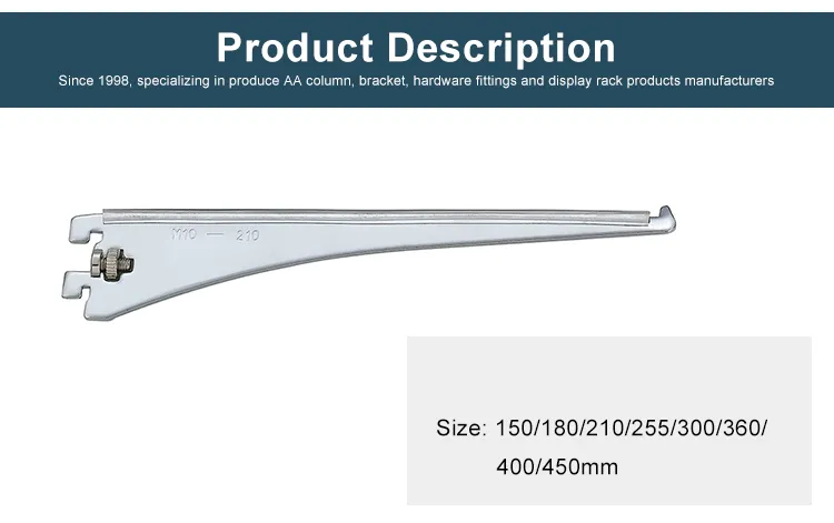 Shop Decoration Shelf Slotted Steel Brackets for Glass Support