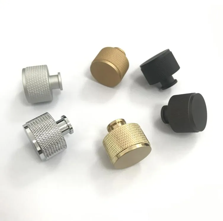 Brass Knurled Solid Cupboard Black/Chrome/Gold Cabinet Pull Handle