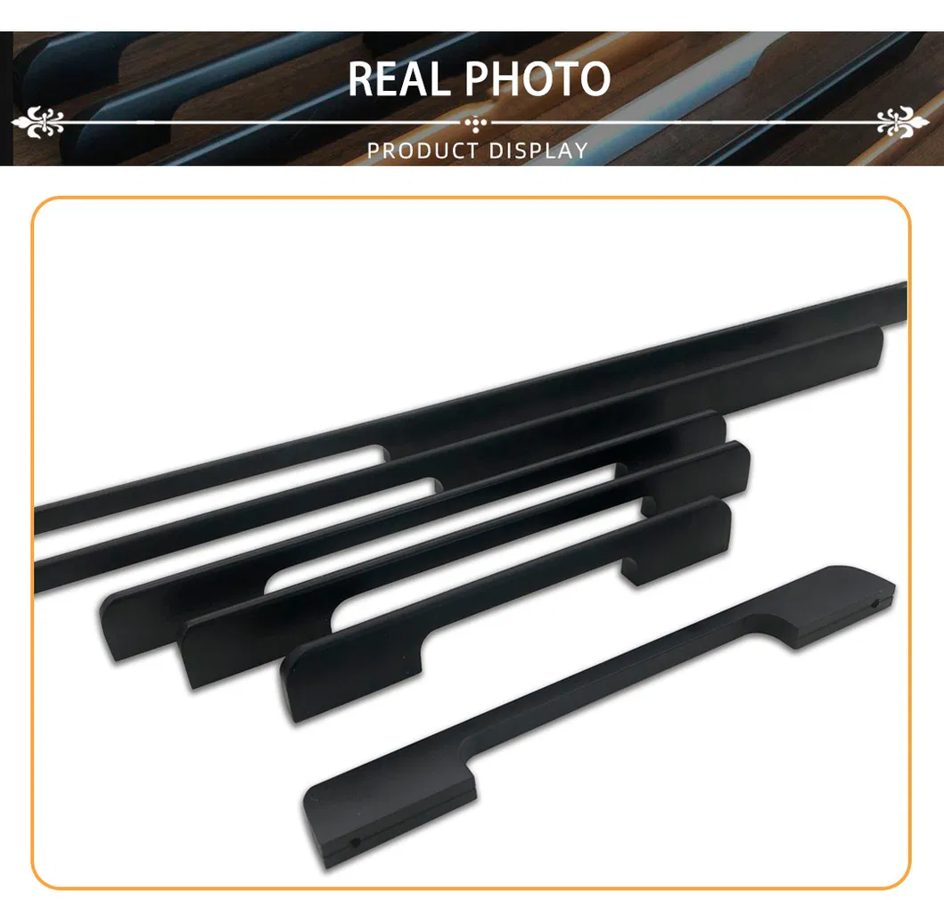 American Closet Elongated Handle Aluminum Cabinet Drawer Black Solid Cabinet Door Handle