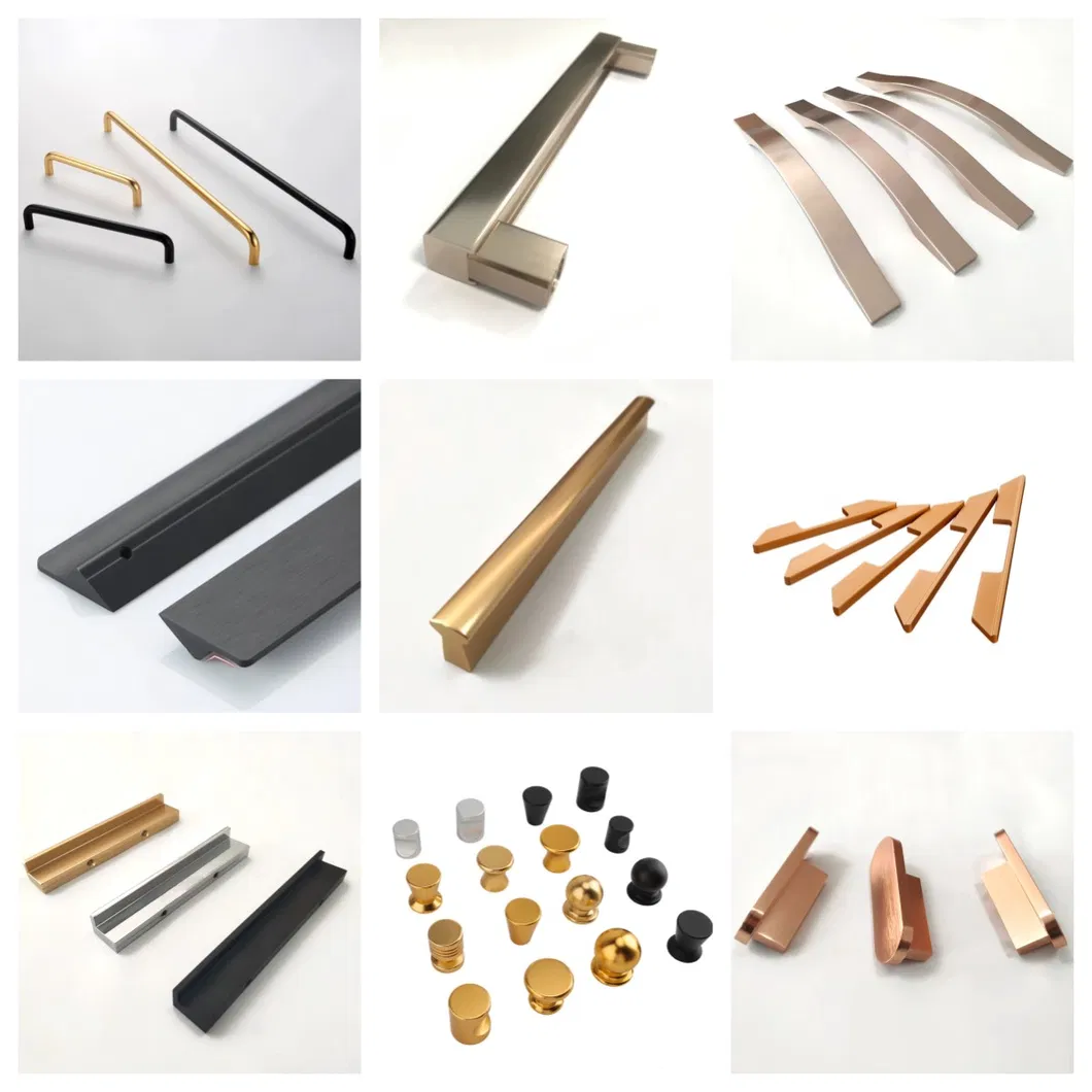 Large Aluminum Cabinet Handle Knobs Knurled Knobs Inset Handle for Wardrobe