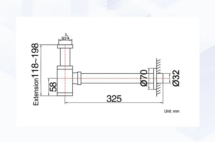 Bottle Trap Copper Siphon Brass Body Stainless Steel Pipe Bathroom Siphon Traps
