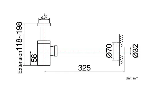 Bottle Trap Copper Siphon Brass Body Stainless Steel Pipe Bathroom Siphon Traps