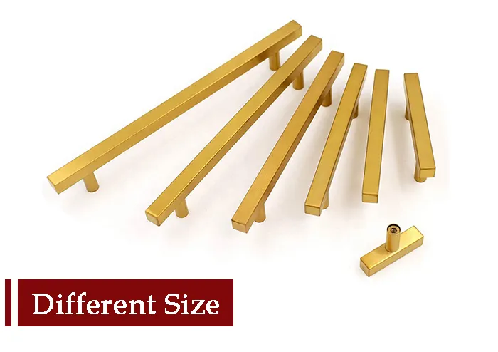 96mm Brush Brass Gold Stainless Steel Cabinet Drawer Door Pull Ss Handle