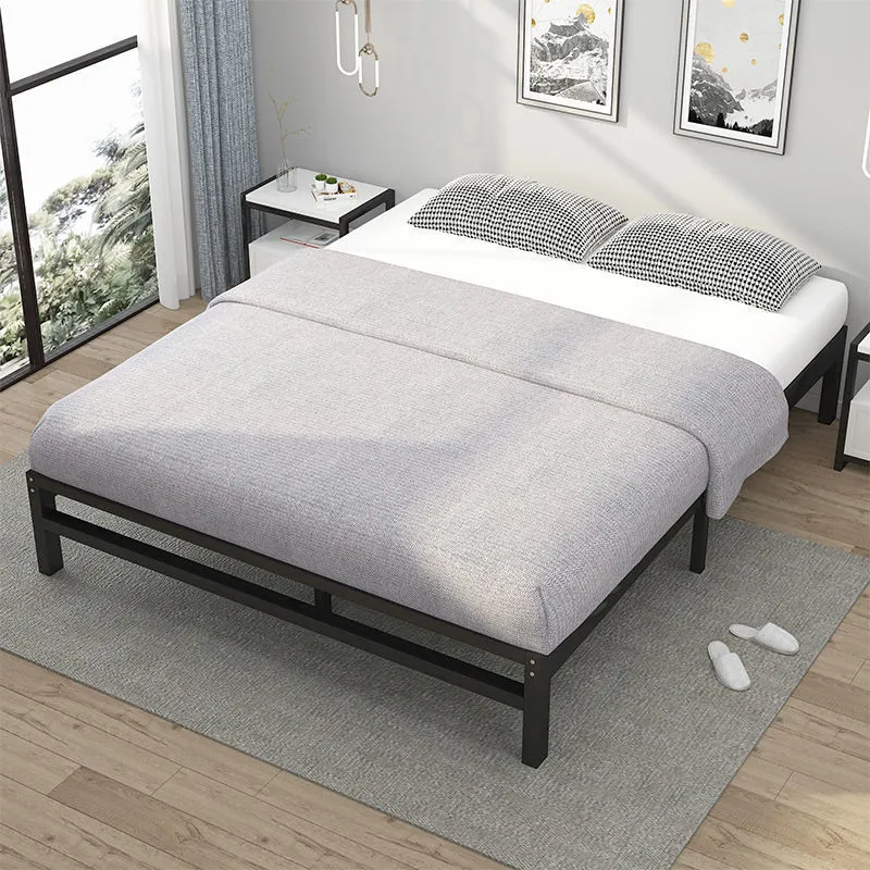 Steel Slat Foundation Hotel Home Metal Platform Base Assembly Queen Size Bed