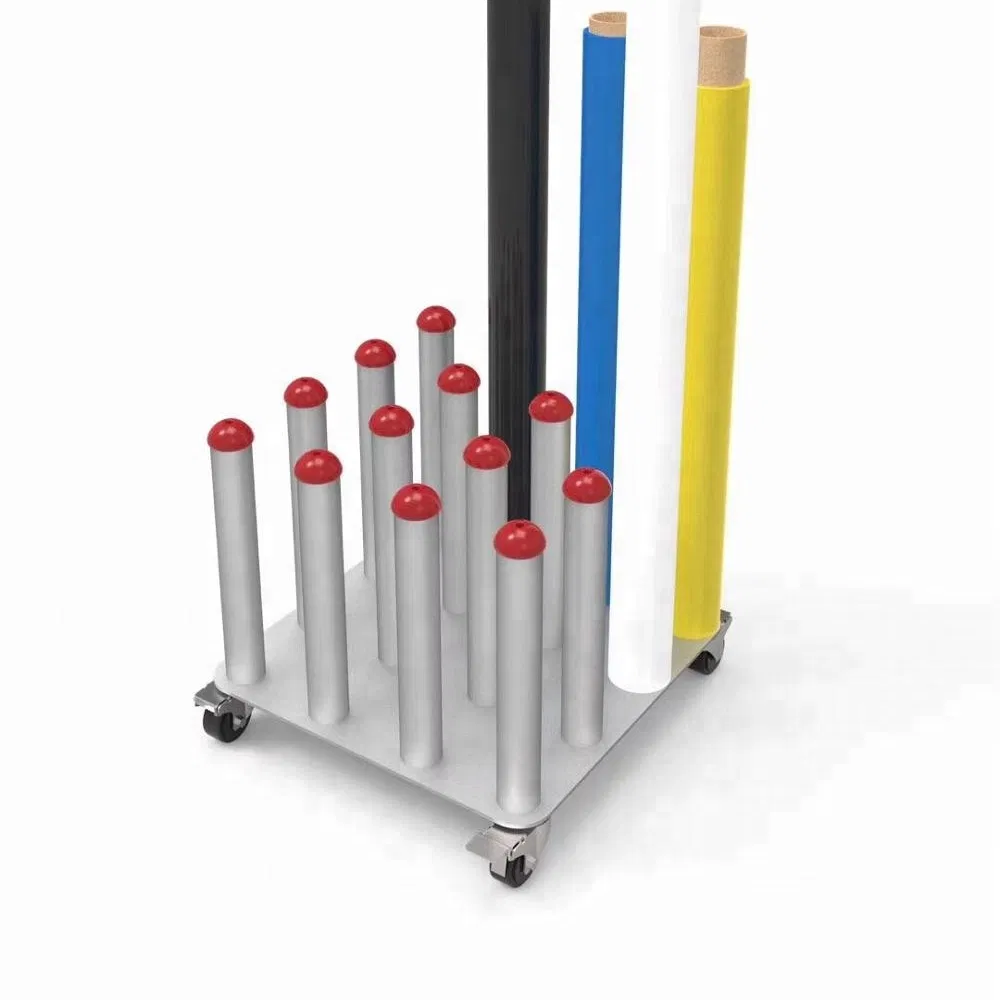 Industrial Mobile Vinyl Roll Storage Rack, Roll Media Display Rack