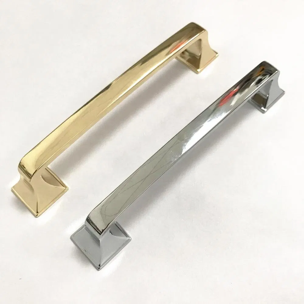 Kitchen Bathroom Bedroom Decoration Chrome Plate Cabinet Drawer Brass Gold Zinc Handle