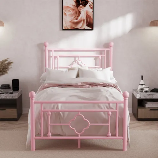 with Headboard Steel Iron Metal Bed Single Queen Size Metal Bed Frame