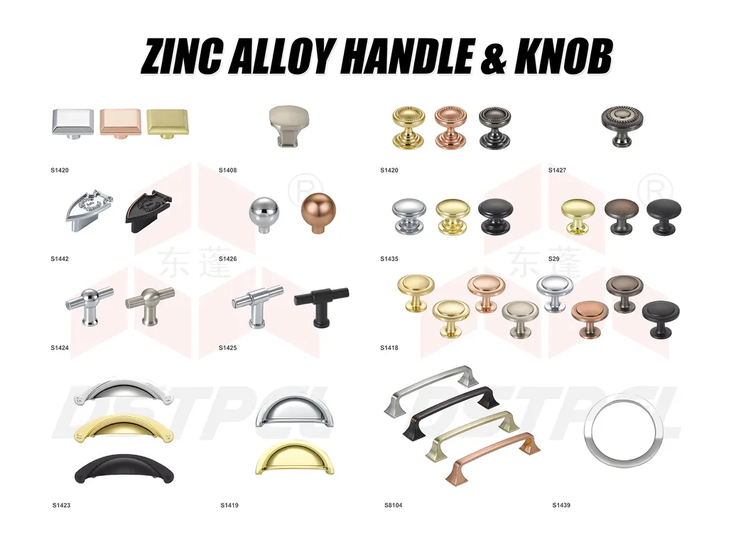Cabinet Knob Zinc Alloy Black Nickel Dresser Drawer Knobs and Pull