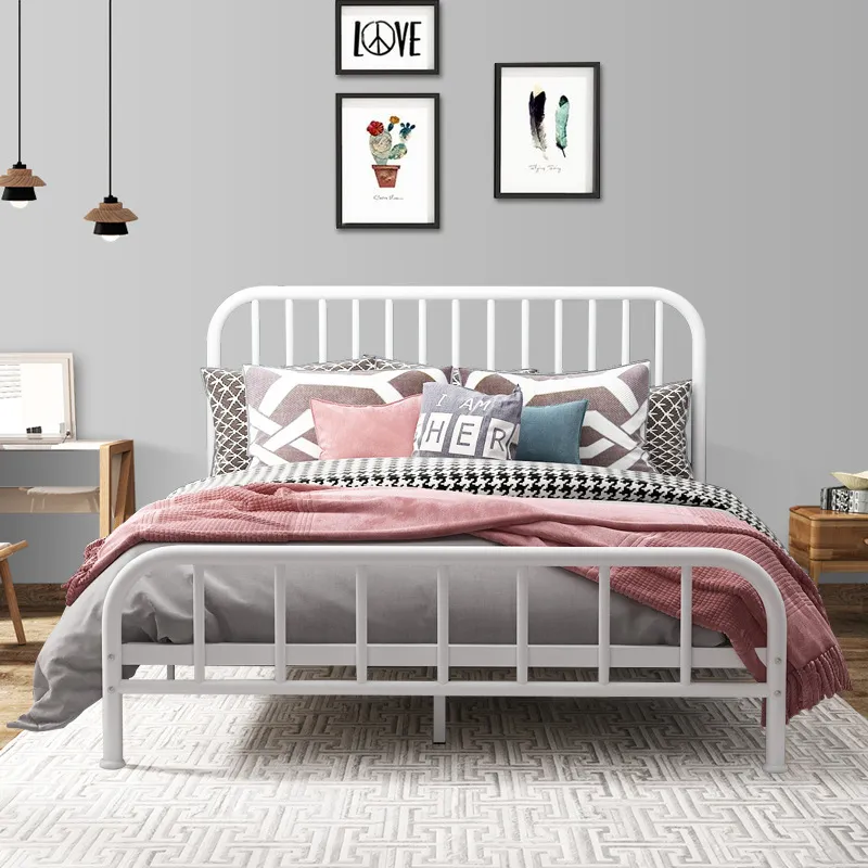 Furniture Metal Queen Size Double Golden Color Bed Frame for Adults