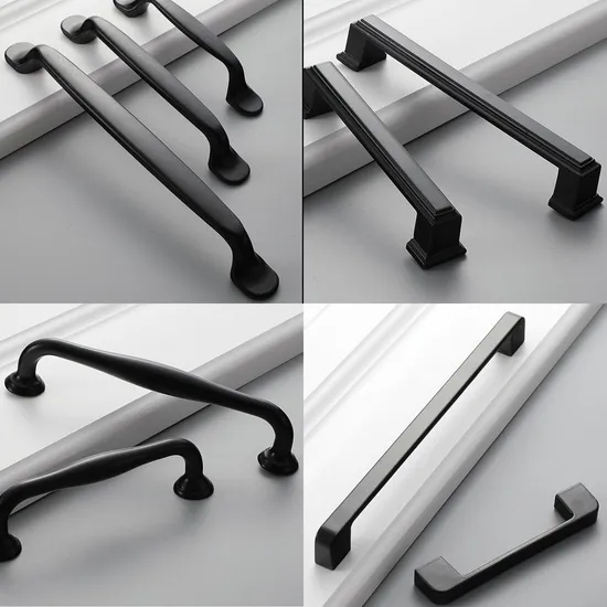 Zinc Alloy Kitchen Black Cabinet Handle Furniture Drawer Handles and Knobs