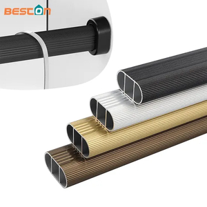 Aluminium Alloy Wardrobe Rod Clothes Hanging Oval Closet Rod