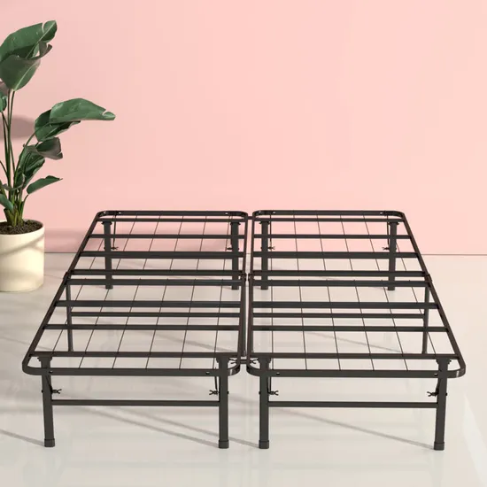14 Inch Double Foldable Metal Furniture Platform Bed Frame