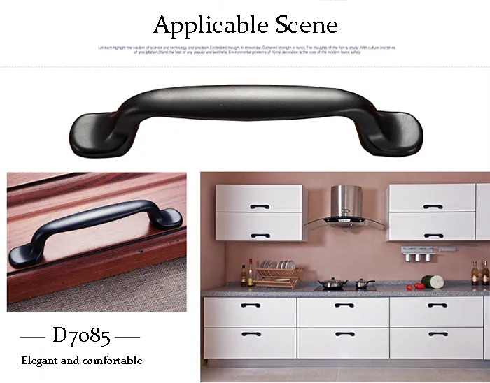 American Classic Furniture Bedroom Matt Black Zinc Alloy 96mm Kitchen Cabinet Handle
