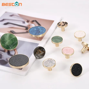 Zinc Alloy Craft Furniture Knobs Brass Antiqui Colorful Shell Cabinet Brass Handles