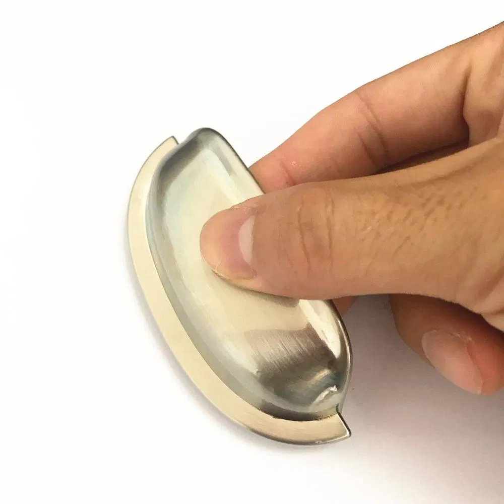 Satin Nickel Chrome Cabinet Hardware Bin Cup Drawer Shell Handle Pull