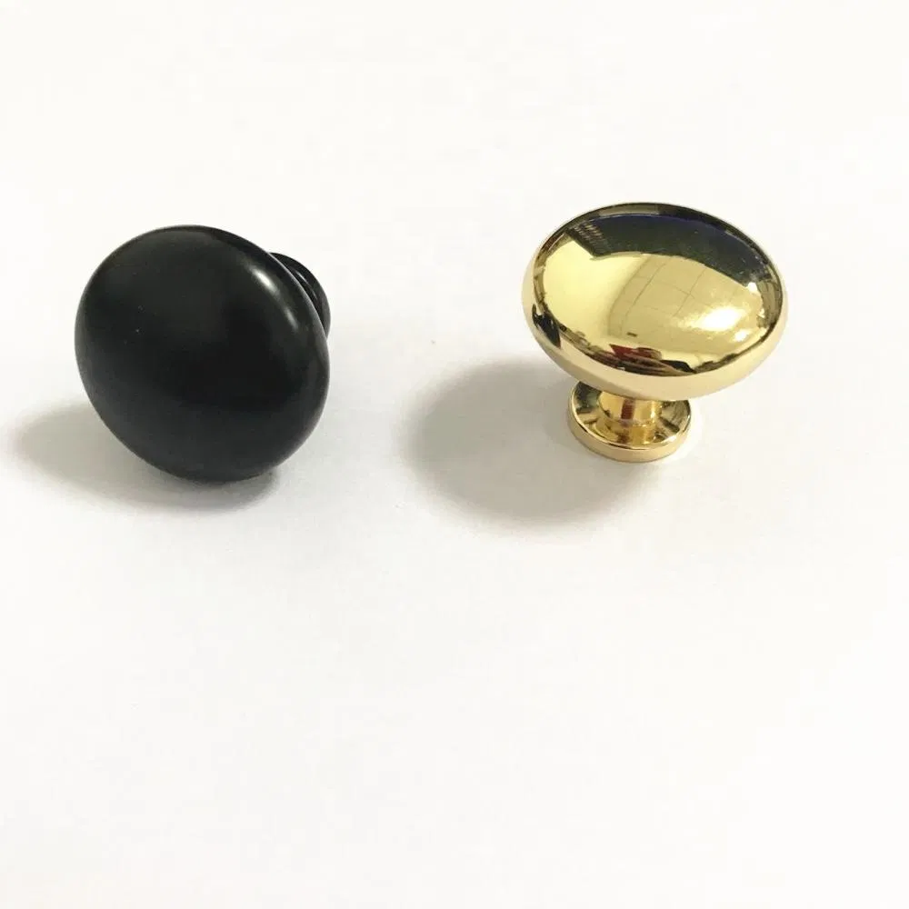 Cabinet Hardware Kitchen Bathroom Drawer Black Matt Gold Brass Brush Round Knob