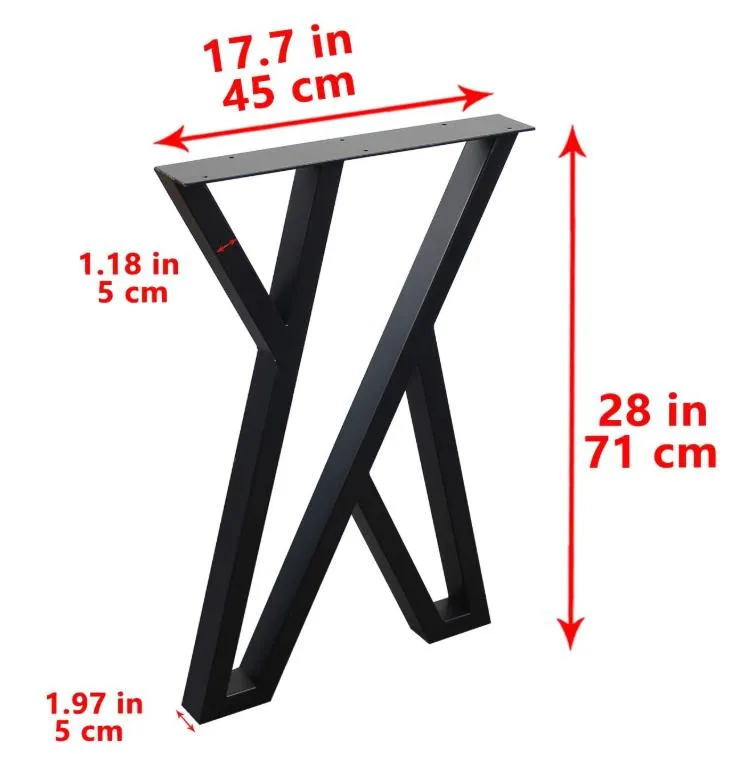 Furniture Legs Rustic Decory Round Tube X Shape Table Legs