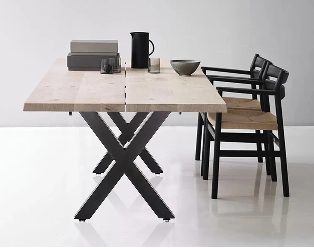 Heavy Duty Furniture Restaurant Dinning Desk Feet Metal Shape X Table Legs