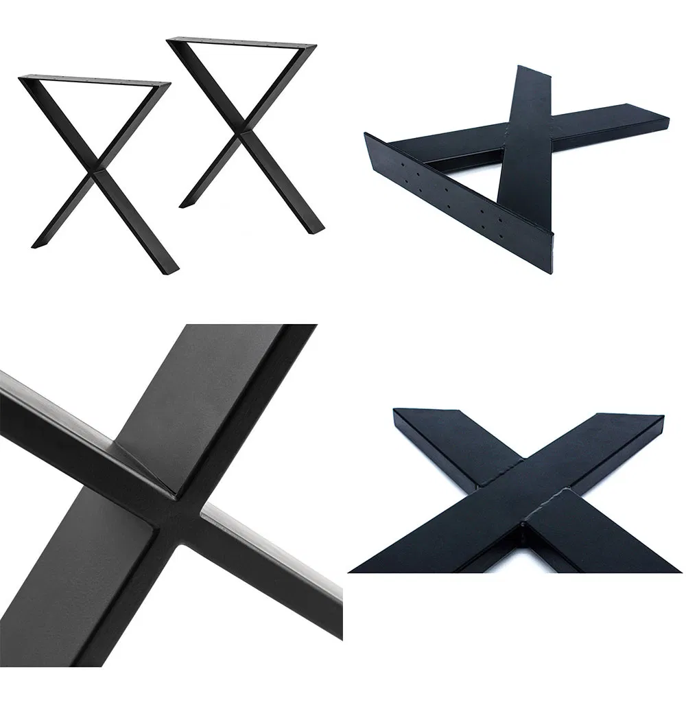 Heavy Duty Furniture Restaurant Dinning Desk Feet Metal Shape X Table Legs