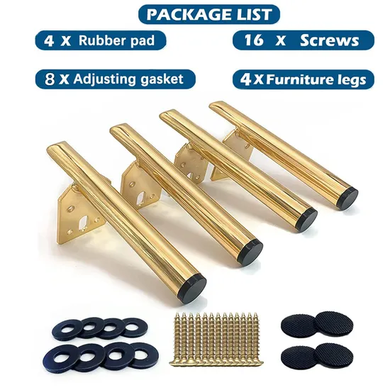 High Quality Metal Industrial Side Black Golden Table Legs