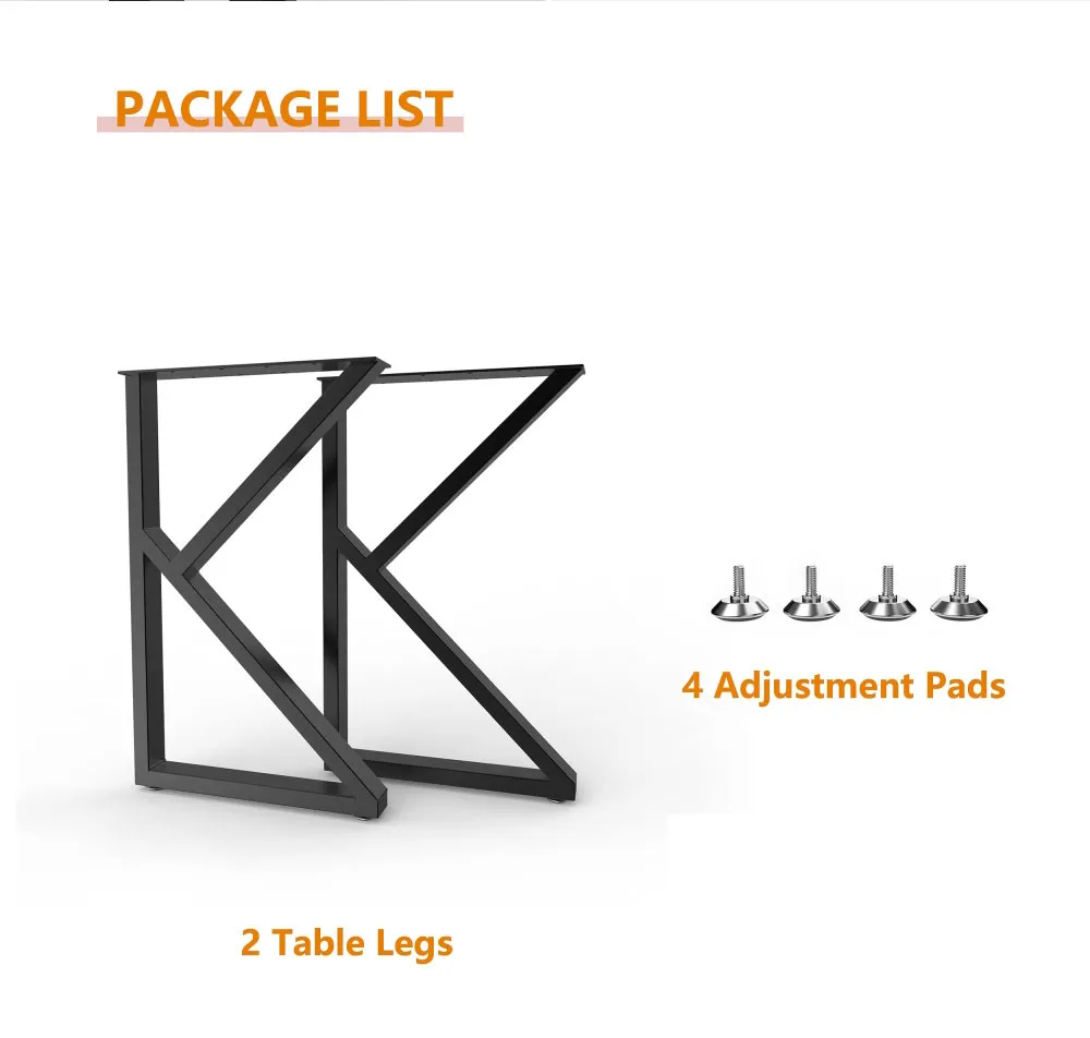 Modern Style Wrought Metal K Shape Custom Table Legs