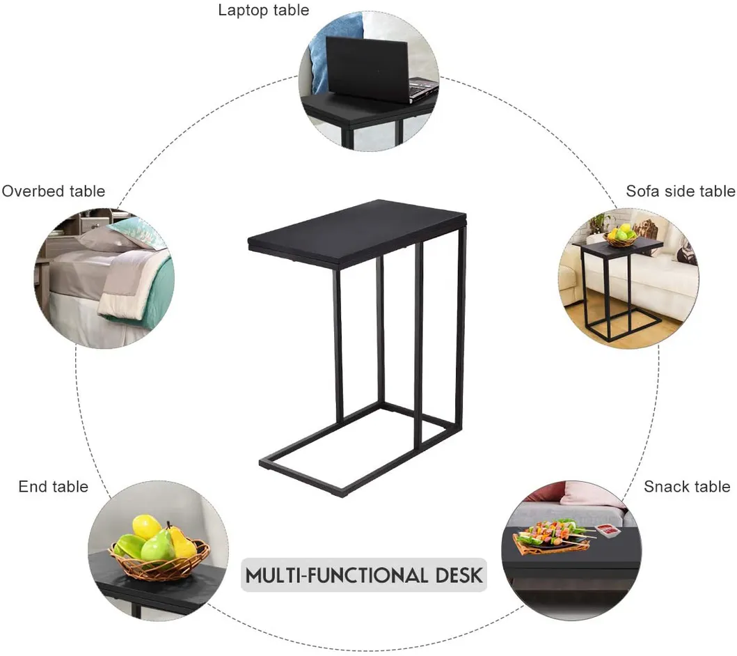 Modern Mobile Snack Nightstand L Sofa Table Frame
