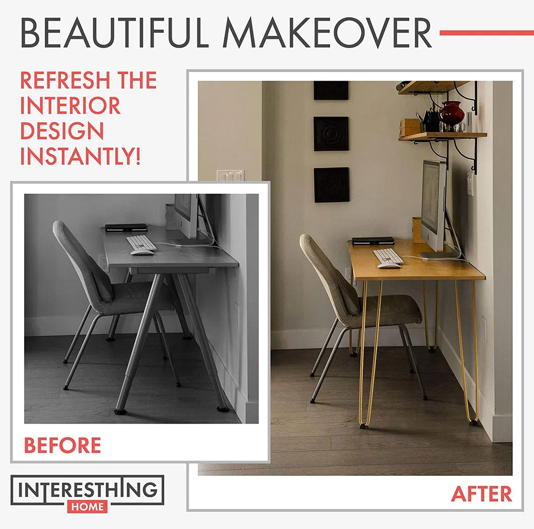 Luxury Coffee Metal Furniture Hairpin Rose Gold Table Legs