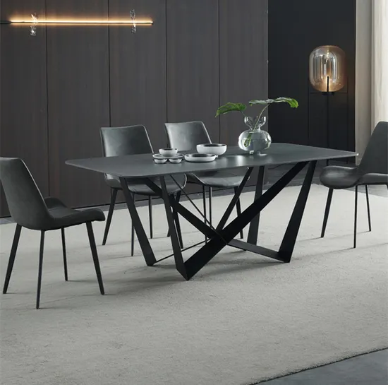 Dining Restaurant Industrial Coffee Metal Steel Dining Black Table Frame
