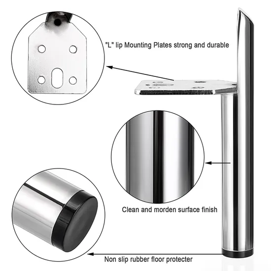 Furniture Hardware Chrome Chair Leg Cabinet Leg