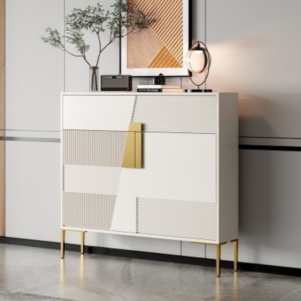 Italian Minimalist High-End Entrance Shoe Cabinet with Partition for Hallway