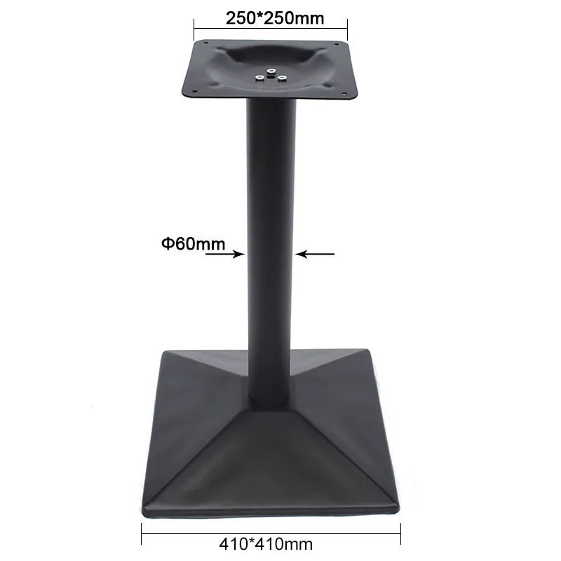 Durable Square Iron Restaurant Dining Table Powder Coat Coffee Table Legs