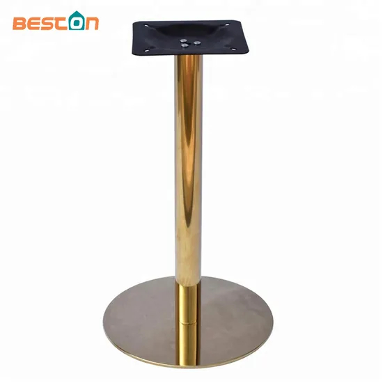 Chromed Furniture Dining Table Legs Stainless Steel Titanium Gold Round Table Base