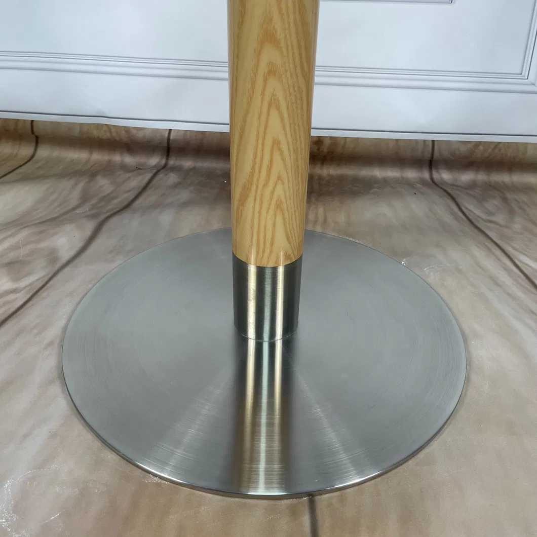 Coffee Solid Metal Dining Table Restaurant Round Stainless Steel Table Leg