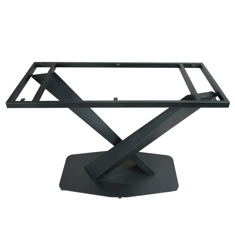 Modern V Shaped Cross Dining Room Large Pedestal Desk Metal Table Base