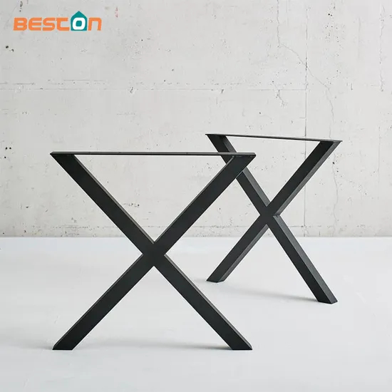 Customized Industrial Vintage Frames Metal X Shape Dining Restaurant Trestle Table Legs