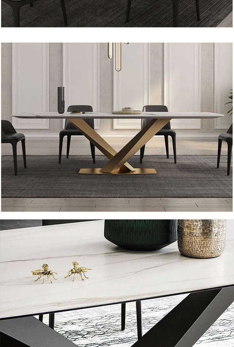 Modern V Shaped Cross Dining Room Large Pedestal Desk Metal Table Base