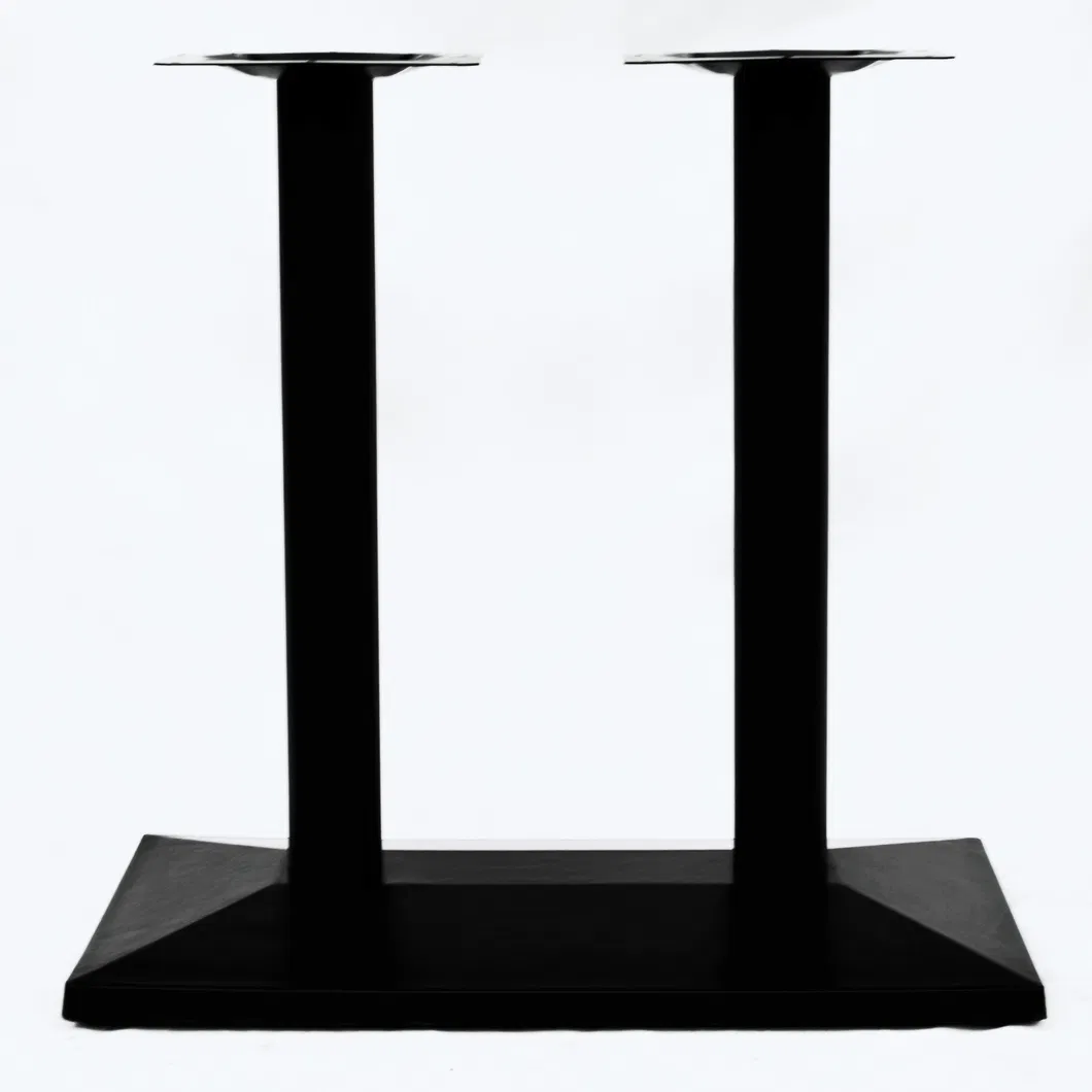 Square Black Metal Customized 2 Table Legs Frame Bottom Metal Table Base