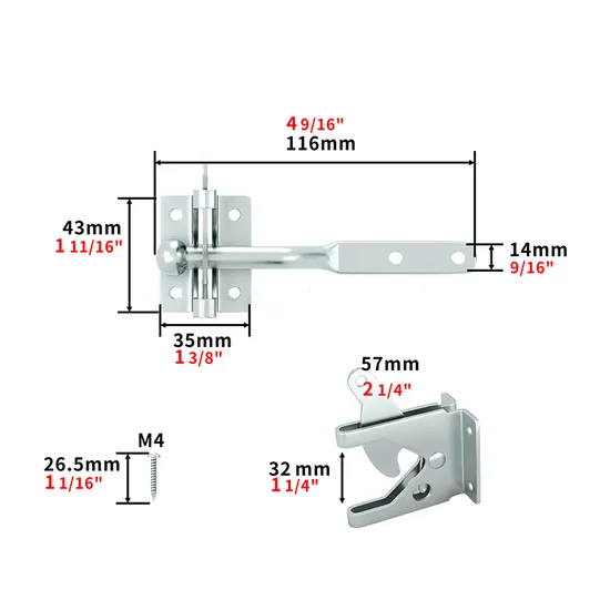 Galvanized Small Latch for Metal Wooden Door Lock with Easy Installation