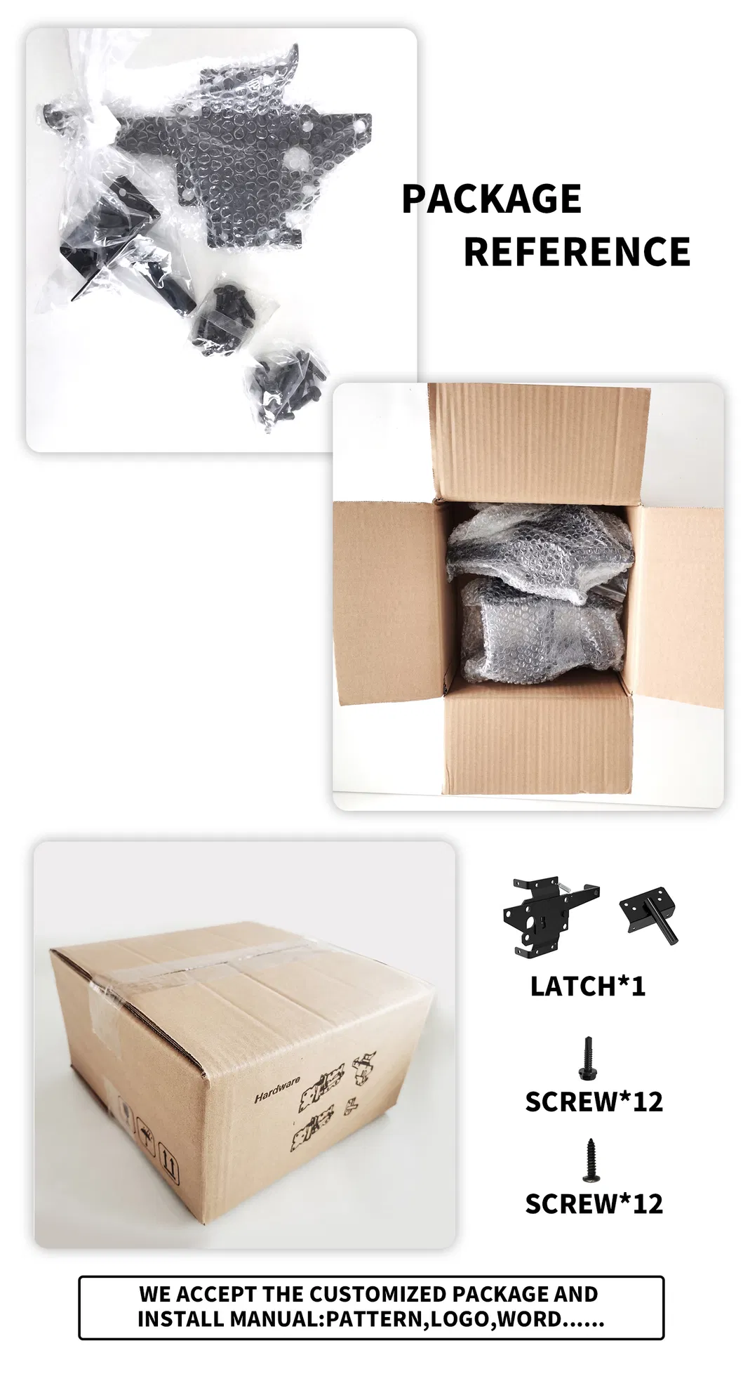 Heavy Duty Stainless Steel Garden Door Self Close Latch Door &amp; Window Hinges