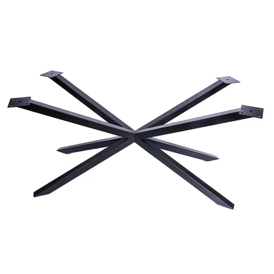 Cross-Bonding Metal Steel Dining Table Base Office Computer Desk Table Base